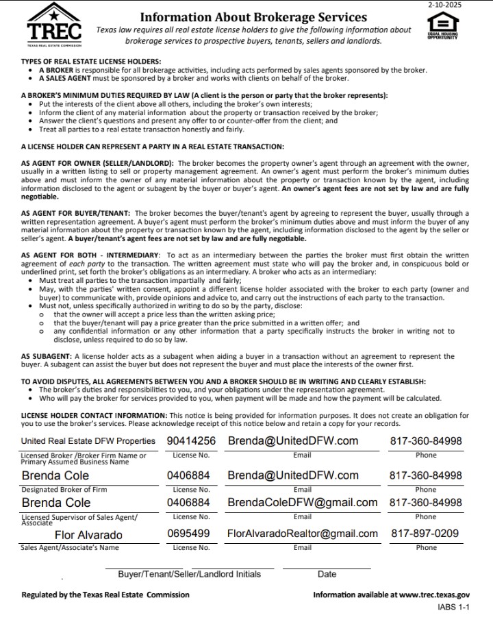 IABS - Information About Brokerage Services Form